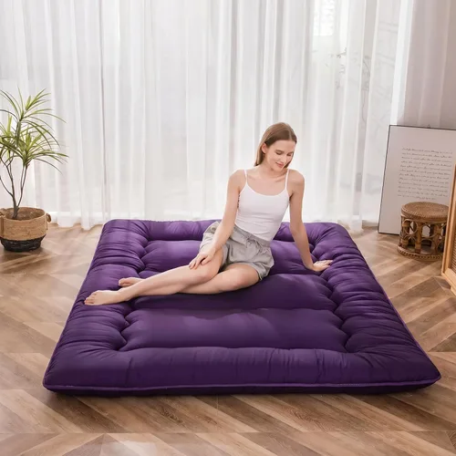 Vista 16 de MAXYOYO Colchón Japonés de Suelo Futón Colchón, Tapete de Tatami Engrosado de 4", Almohadilla para Dormir Plegable Enrollable para Niños y Niñas