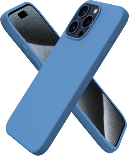 Vista 27 de ORNARTO Funda compatible con iPhone 15 Pro Max de 6.7 pulgadas, de silicona líquida delgada, de 3 capas, de gel suave, protectora, a prueba