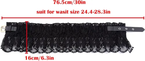 Vista 2 de Ayliss Cinturón ancho elástico de encaje de cintura ancha elástica para mujer, cinturón de vestir de moda con cincha elástica, cinturón retro