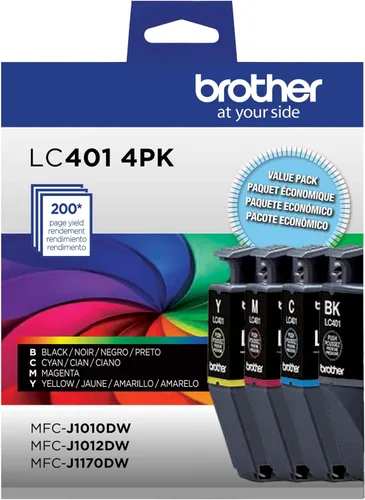 Vista 4 de Brother Cartuchos de tinta originales LC4014PKS, rendimiento estándar, 4 unidades, incluye 1 cartucho de cada uno de negro, cian, magenta