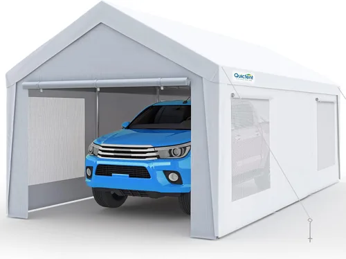 Vista 15 de Quictent Toldo de Cochera Resistente de 10x20 pies Carpa Galvanizada para Automóvil Refugio de Garaje al Aire Libre para Botes con Estructura