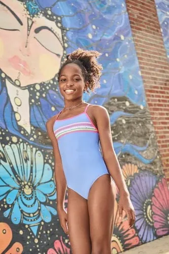 Vista 6 de PUMA Girls' Spaghetti Strap One Piece Swimsuit