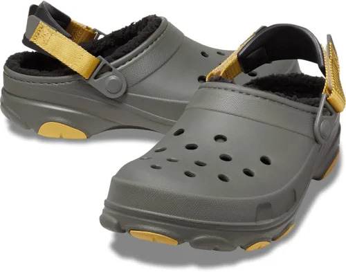 Vista 2 de Crocs - Zuecos unisex para adultos, todo terreno, con forro y correa de talón ajustable Oliva polvorienta