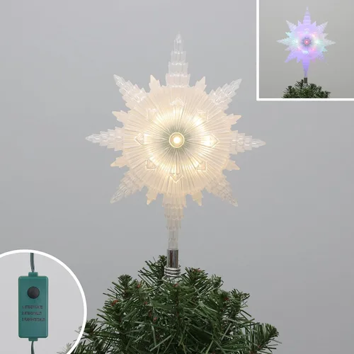 Vista 4 de Philips Treetopper estrella esmerilada de 12 pulgadas con bobina - 3 funciones de luz con caja de control - Uso interior - 10 LED de microdot