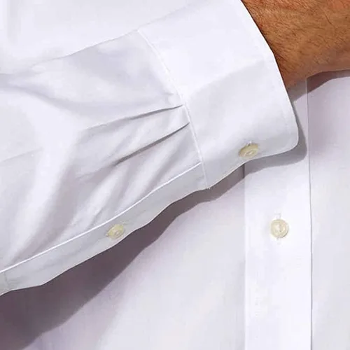 Vista 4 de Kirkland Signature - Camisa de vestir para hombre, 100% algodón, ajuste a medida, color blanco, 16 x 35, Blanco