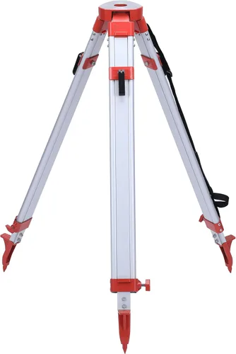 Vista 12 de Trípode de topografía, trípode de levantamiento de aluminio con abrazadera rápida de cabeza plana de 11 roscas de 5/8 pulgadas para estación total