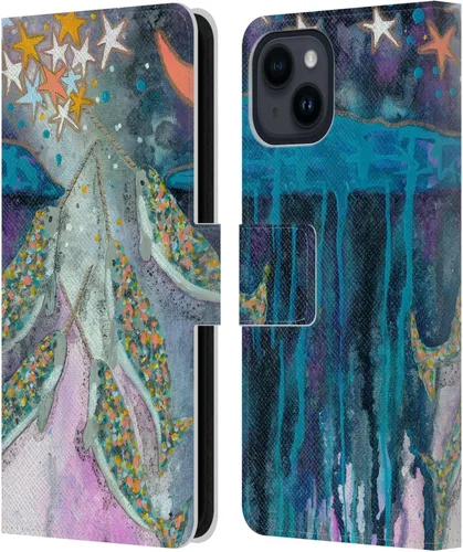 Vista 19 de Head Case Designs Officially Licensed Wyanne Blue Watercolour Bear Animals 2 Leather Wallet Case Compatible with Apple iPhone 15