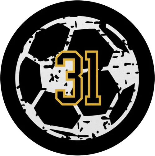 Vista 3 de Número #31 Jugador de fútbol amarillo negro número 31 PopSockets intercambiables PopGrip