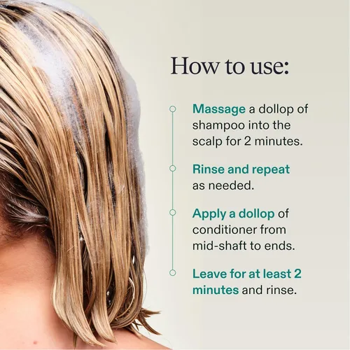 Vista 3 de Nutrafol Champú y acondicionador, limpia y protege el cabello y el cuero cabelludo, mejora el volumen, la fuerza y la textura del cabello, formulado