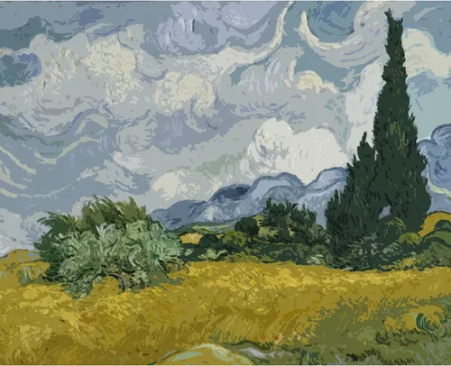 Vista 17 de Serie de Obras Maestras de Vincent Van Gogh Pintura por Números para Adultos de Tucocoo, Kits de Pintura por Números para Adultos DIY