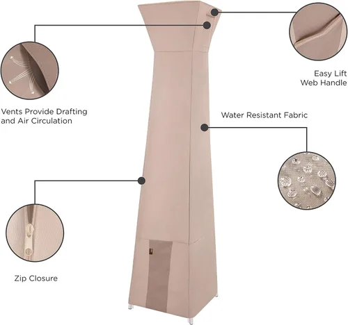 Vista 3 de Funda moderna para calentador de patio, impermeable y resistente a la intemperie.