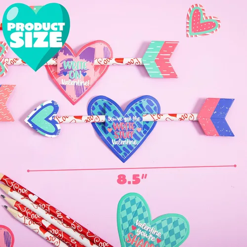 Vista 6 de JOYIN - 36 tarjetas de regalo del Día de San Valentín con flecha de Cupido de lápiz, para intercambio de San Valentín y premios de fiesta