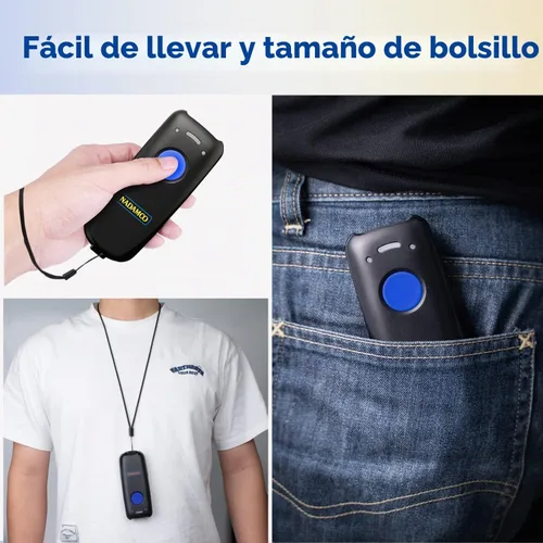 Vista 6 de NADAMOO Escáner de código de barras inalámbrico compatible con función Bluetooth, 2.4G inalámbrico y con cable, escáner de código de barras 3 en 1