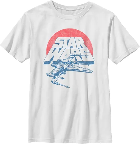 Vista 2 de Star Wars - Camiseta de manga corta para niño, diseño de X-Wing Fighter Azul/claro