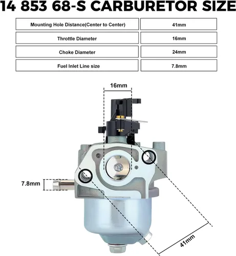 Vista 4 de Carburador Kuupo XT675 para Kohler 149cc XT650 2027 3034 XT675 3076 2075 Toro MTD Auto choke Reemplaza 14 853 68S 14 853 68-S 1485368S 14 853 68