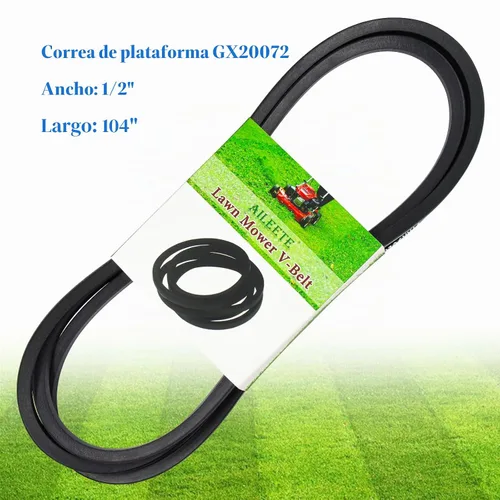 Vista 2 de GX20072 - Cinturón de cubierta de 1/2" x 104" para John Deere D100, D105, D120, D125, D130, E100, E130, L100, L110, L111, L118, LA115 con plataforma