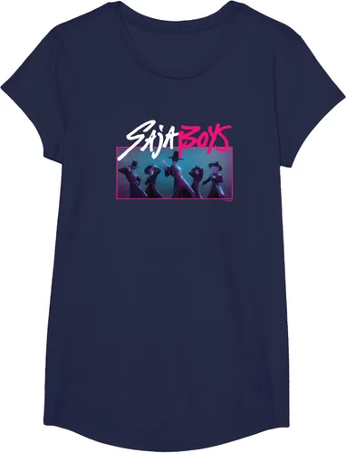 Vista 25 de Camiseta Oficial de KPop Demon Hunters Saja para Niños Negro