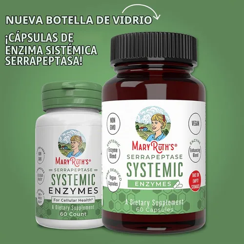 Vista 3 de MaryRuth Organics - Cápsulas de enzimas de serrapeptasa Suministro de hasta 2 meses Suplemento de enzimas para píldoras de alivio sinusal