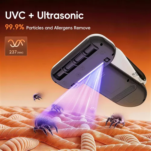 Vista 5 de TER Aspirador de colchón de cama UV con sensor de polvo inteligente Blanco brillante