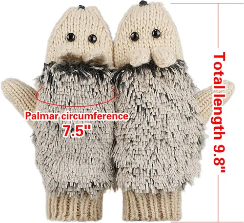 Vista 4 de Guantes de inverno supercálidos con diseño de erizo