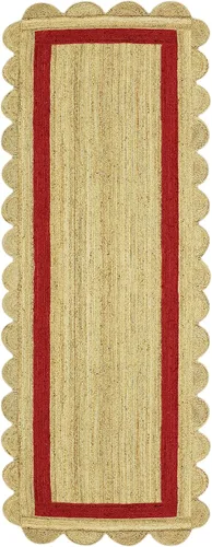 Vista 10 de Chindi - Alfombra de yute de algodón de 2 x 6 pulgadas, diseño de código de capa multicolor, gruesa de 0.27 pulgadas, alfombra trenzada de tejido