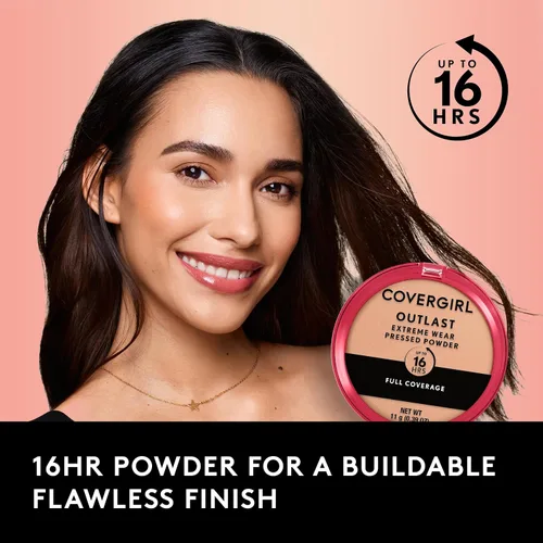 Vista 4 de COVERGIRL Outlast Extreme Wear - Polvo prensado natural, 0.38 onzas líquidas, cobertura completa, polvo de acabado, ligero, controla el brillo