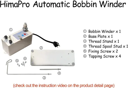 Vista 3 de HimaPro Bobinadora Automática para Máquina de Coser Bobinadora Eléctrica - Bobinadora Eléctrica - Ranura Ajustable para Bobina - Experiencia