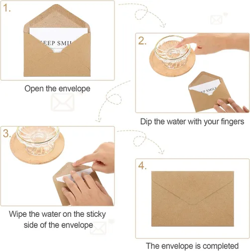 Vista 4 de Outus 400 sobres de papel kraft marrón de 4 x 2.76 pulgadas para tarjetas