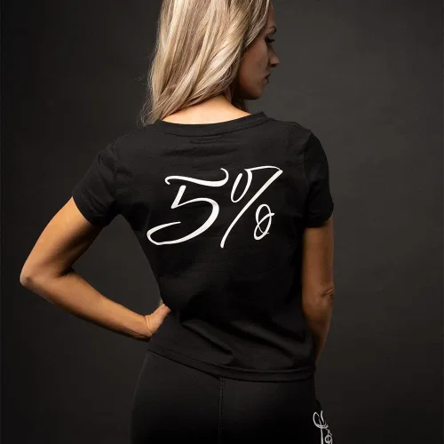 Vista 4 de 5% Nutrition Rich Piana Love It Kill It - Camiseta corta para mujer, color negro