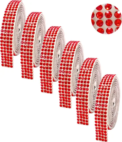 Vista 10 de 6 Rollos de Cinta Adhesiva con Diamantes de Imitación para Manualidades, Rollo de Cinta con Cristales para Decoración de Automóviles y Teléfonos