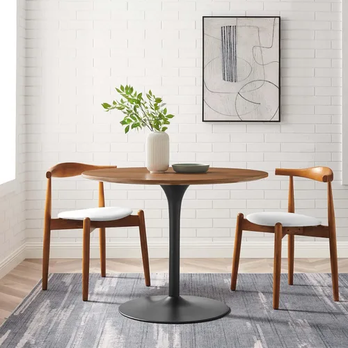 Vista 2 de Modway EEI-6313-WAL-BLK Pursuit - Mesa de comedor de 40 pulgadas, color negro nogal