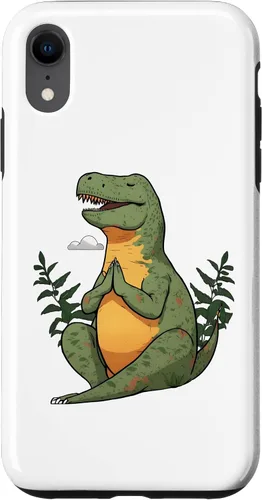 Vista 8 de Funda de meditación para iPhone 15 Tyrannosaurus Rex T-Rex Yoga Meditating Trex