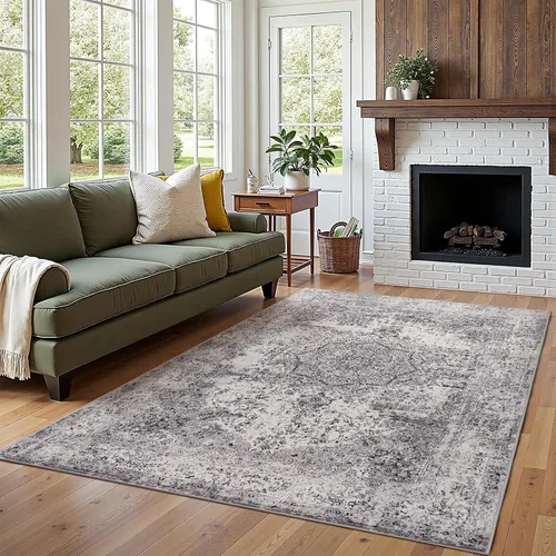 Vista 22 de jinchan Alfombra floral primaveral de 2 x 3 pies para entrada, alfombra desgastada lavable, de pelo corto, suave, pequeña, antideslizante, tapete