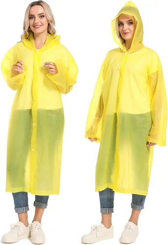 Vista 88 de 2 abrigos de lluvia de Borogo para adultos, chaquetas de lluvia reutilizables para hombres y mujeres