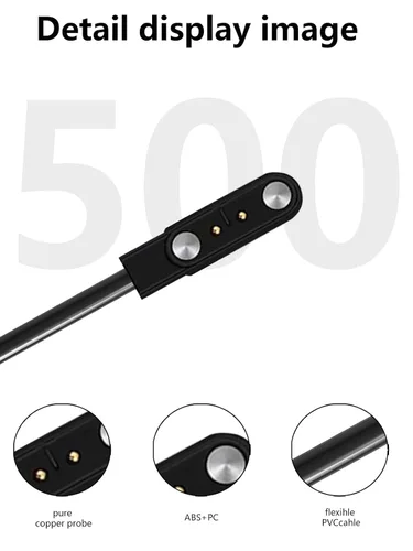 Vista 6 de [Paquete de 2] para AKUMAKA CS5 Multi impermeable Fitness Tracker Watch Cable de carga USB magnético, cargador de cable de 2 pines para reloj