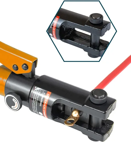 Vista 4 de AMZCNC Herramienta de crimpadora de cable hidráulico 12 toneladas 8AWG-4/0AWG 9 troqueles Kit