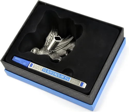Vista 5 de Noble Collection - Bolígrafo Ravenclaw de Harry Potter con soporte de mesa, multicolor, NN8622