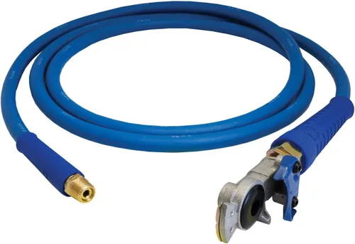 Vista 2 de Tectran Conjunto de manguera de línea de aire recta codificado por colores con FLEXGrip-HD™ Gladhands de aluminio instalado Juego rojo y azul