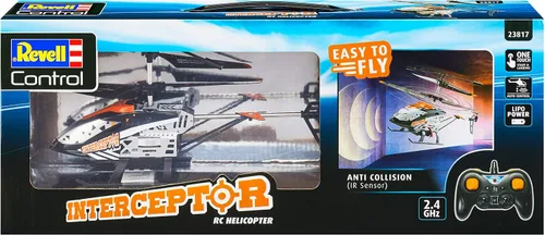 Vista 2 de Revell Control 23817 - Interceptor de helicóptero con control remoto, sensor anticolisión con control preciso de 2.4 GHz, despegue y tierra de un