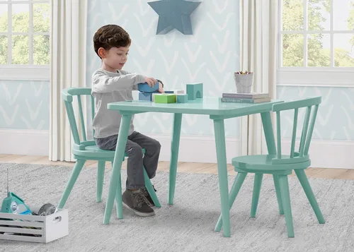 Vista 3 de Delta Children Windsor - Juego de sillas de mesa de madera para niños (2 sillas incluidas), ideal para artes y manualidades, merienda, educación