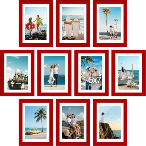 Vista 17 de decorUhome Paquete de 10 marcos de fotos de 4 x 6 pulgadas, decoración de Dorado
