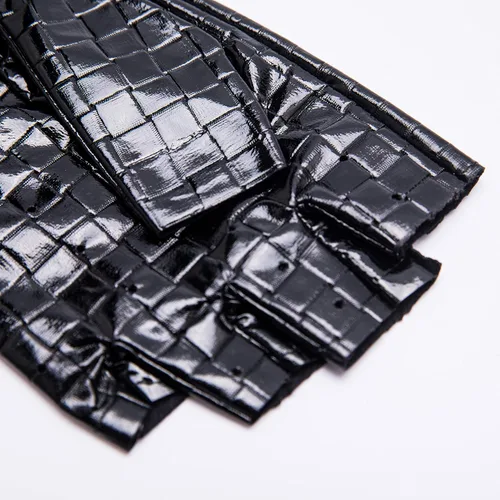 Vista 5 de YISEVEN Guantes de cuero sin dedos para conducir motocicleta para mujer