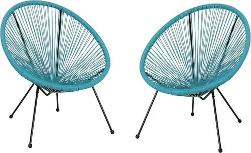 Vista 12 de GDFStudio Noble House Anson - Silla de tela hamaca para exteriores, color negro (juego de 2)