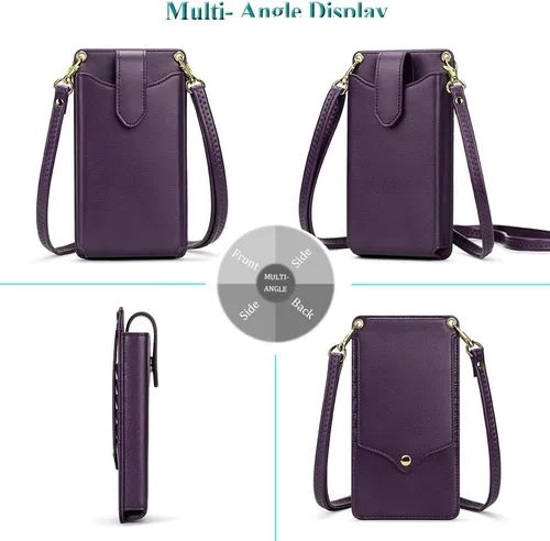 Vista 2 de Peacocktion - Bolso pequeño para teléfono celular, para mujeres, minibolso de hombro ligero para cruzarse por el cuello, con ranuras para tarjetas