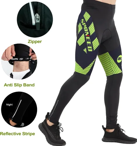 Vista 4 de sponeed - Mallas de ciclismo para hombre, acolchadas, 4D, para ciclismo de carretera