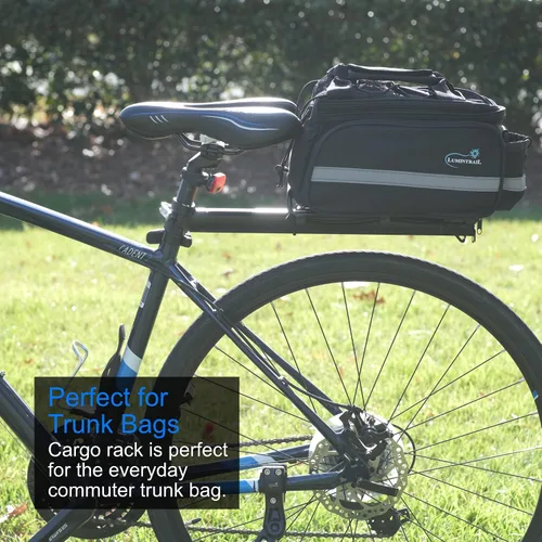Vista 2 de Lumintrail Portaequipajes de bicicleta con capacidad de peso de 20 libras para bolsas de maletero y asa de liberación rápida