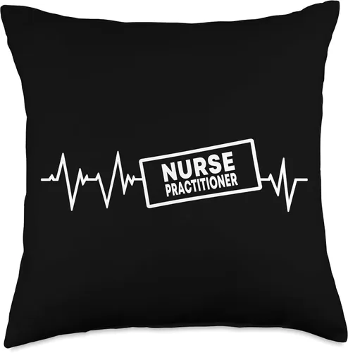 Vista 4 de Nurse Practitioner Job Design NP Registered Nurses Practitioner Heartbeat Love NP - Almohada de enfermería, 16 x 16 pulgadas, multicolor