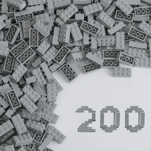 Vista 16 de HUIZDQ 200 piezas de ladrillos de construcción pequeños clásicos, bloques de construcción de 2 x 4, juguetes de construcción creativos STEM, azul