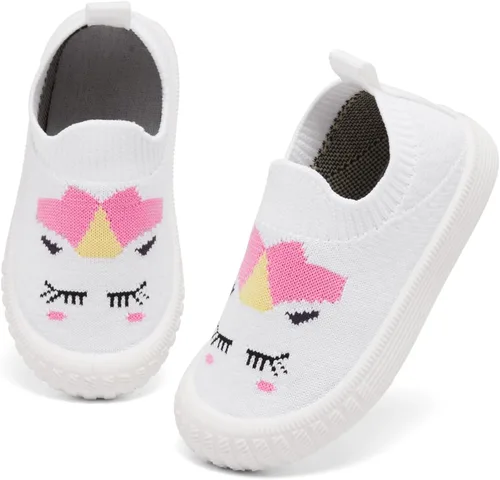 Vista 3 de Tianohoh Zapatos deportivos para niños y niñas, zapatos casuales para caminar, transpirables, ligeros, de malla, sin cordones, mocasines