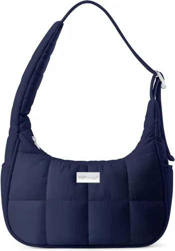 Vista 18 de TOPDesign Bolso de hombro acolchado para mujer, bolso de mano ultraligero con cremallera, correa ajustable